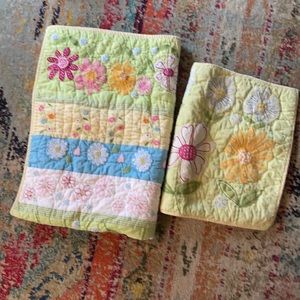 Pottery barn kids crib quilt and pillow case
